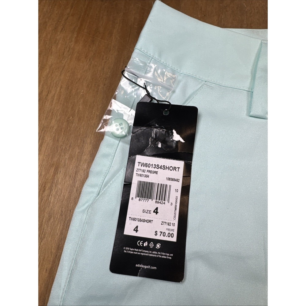 SOLD NWT Adidas Climalite Bermuda Golf Shorts Women's 4 Fresh Green 10" Inseam - Picture 4 of 13